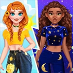 เกมส์แต่งตัวแฟชั่นกลางวันกลางคืน Moon vs Sun Princess Fashion Battle