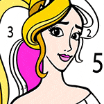 เกมส์ระบายสีเจ้าหญิงตามตัวเลข Princess Coloring By Number Game