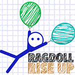 เกมส์ช่วยตัวเส้นเกาะลูกโป่งลอยฟ้า Ragdoll Rise Up Game
