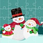 เกมส์จิ๊กซอว์ซานต้าครอสน่ารัก Santa Claus and Snowman Jigsaw