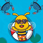 เกมส์เจ้าผึ้งน้อยว่ายน้ำหลบพี่ปู Swimming Bee Game